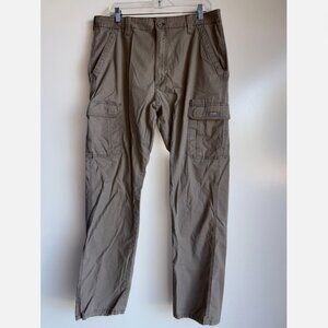 WRANGLER Relaxed Fit Cargo Pants Size 36x33 Dark Khaki Brown